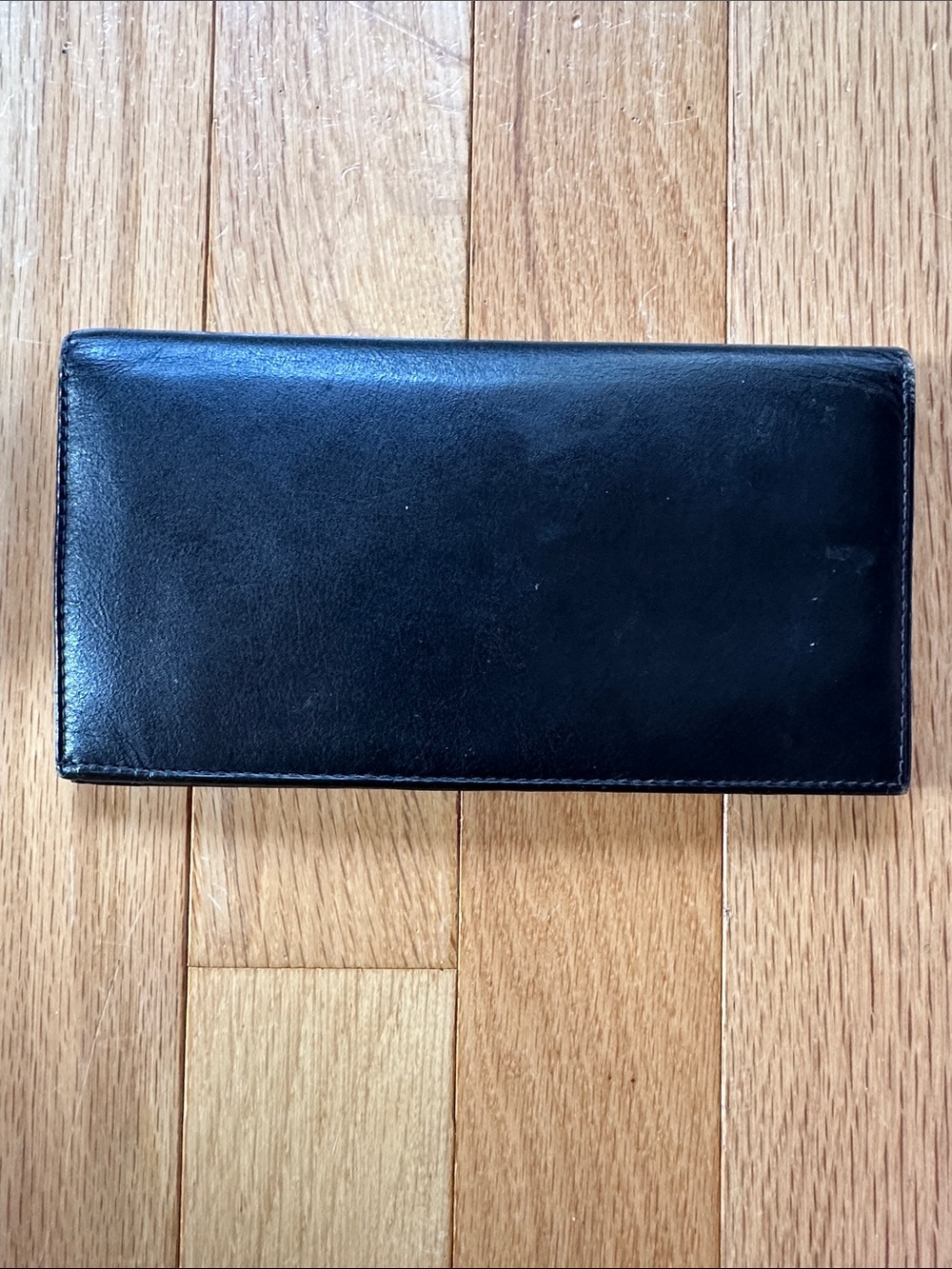 Black Leather Long Wallet - Men Accessories